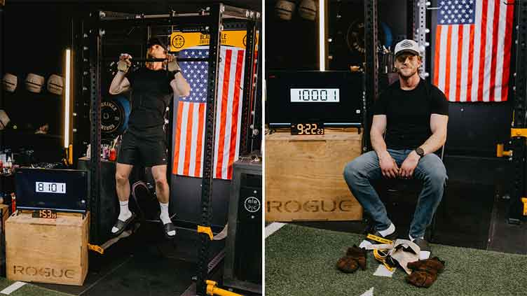 Man does 10,001 pull-ups in 24 hours to reclaim world record