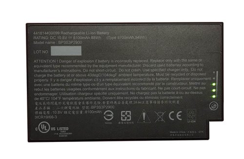 Original 8100mAh 88Wh 9-Cell Media Bay Battery Getac 441814400099