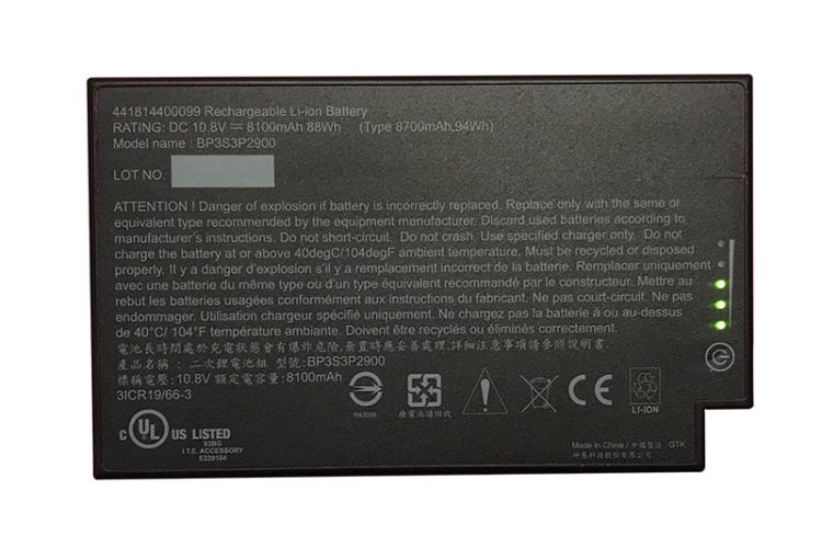 Original 8100mAh 88Wh 9-Cell Media Bay Battery Getac B300 - Click Image to Close