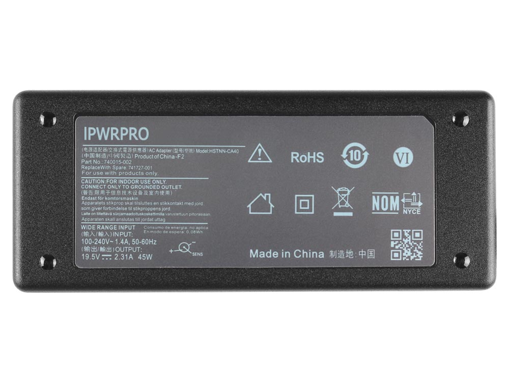 45W IPWRPRO Adapter Charger Compatible 740015-002 + Cord