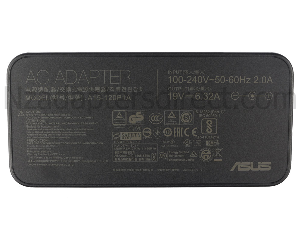 120W Adapter Charger Asus 04G26600190D + Free Cord