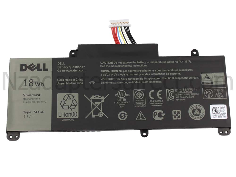 Original 18Wh Dell 074XCR 74XCR Battery