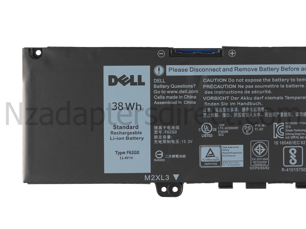 Original 3166mAh 38Wh 3-Cell Dell F62G0 0F62G0 RPJC3 Battery