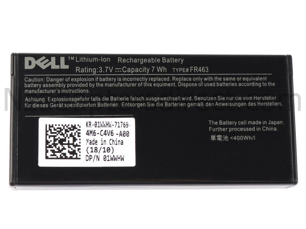 7Wh Dell FR463 P9110 NU209 Battery