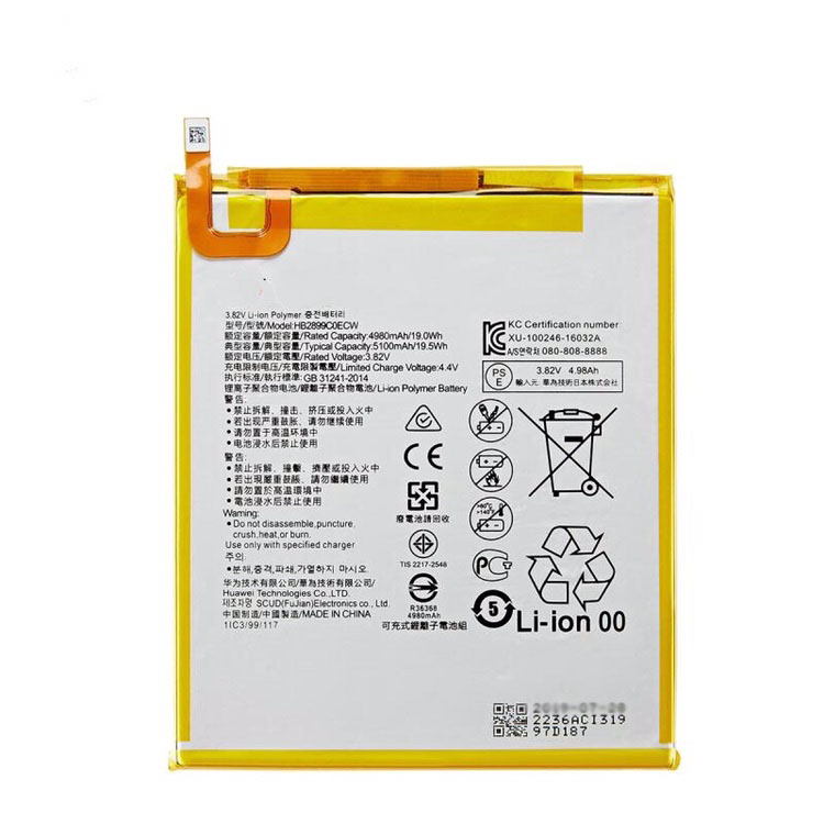 Original 4980mAh 19Wh 2-Cell Battery for Huawei MediaPad M3