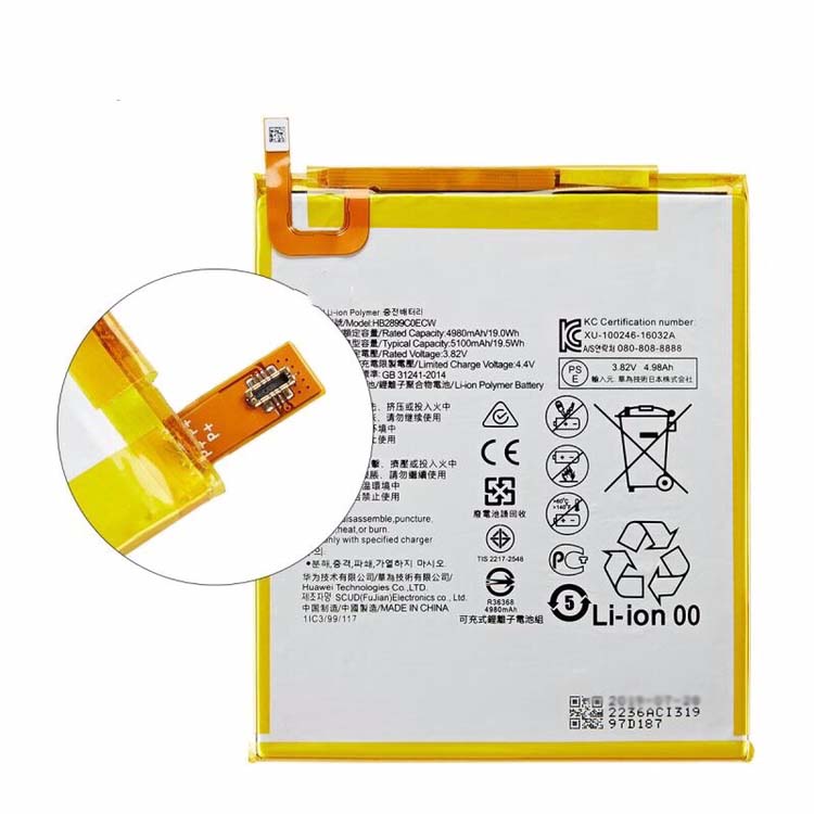 Original 4980mAh 19Wh 2-Cell Battery for Huawei MediaPad M3