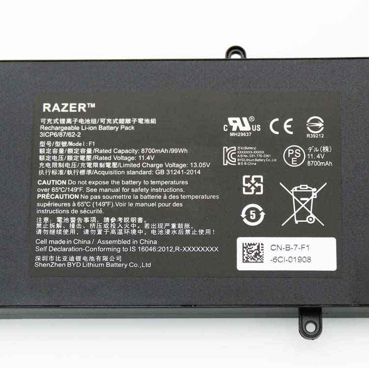 Original 8700mAh 99Wh 6-Cell Battery Razer Blade F1