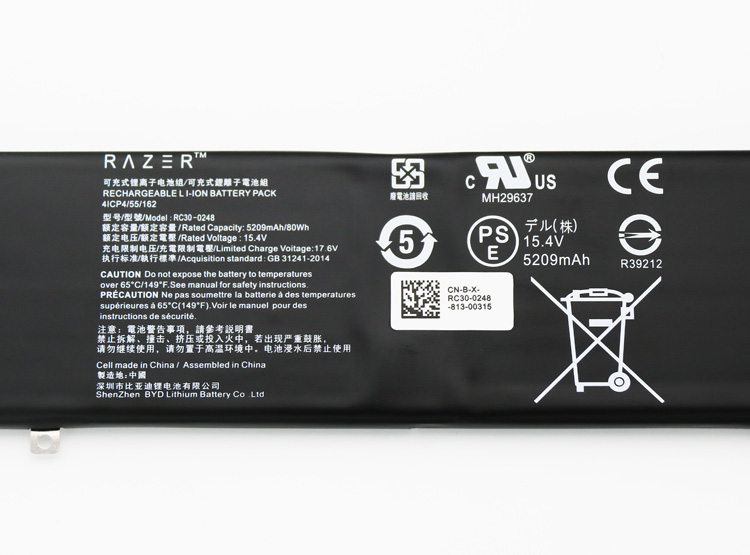 Original 5209mAh 80Wh 4-Cell Battery Razer Blade 15 RZ09-02886E92-R3G1