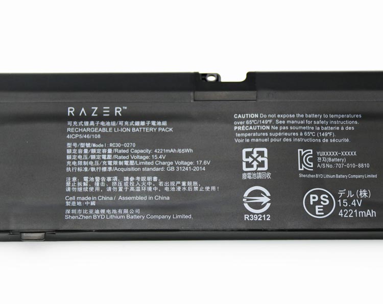 Original 4221mAh 65Wh 4-Cell Battery Razer Blade 15 RZ09-03006G92-R3G1