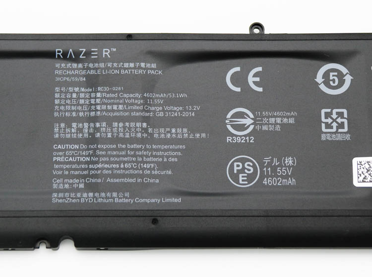 Original 4602mAh 53.1Wh 3-Cell Battery Razer RC30-0281